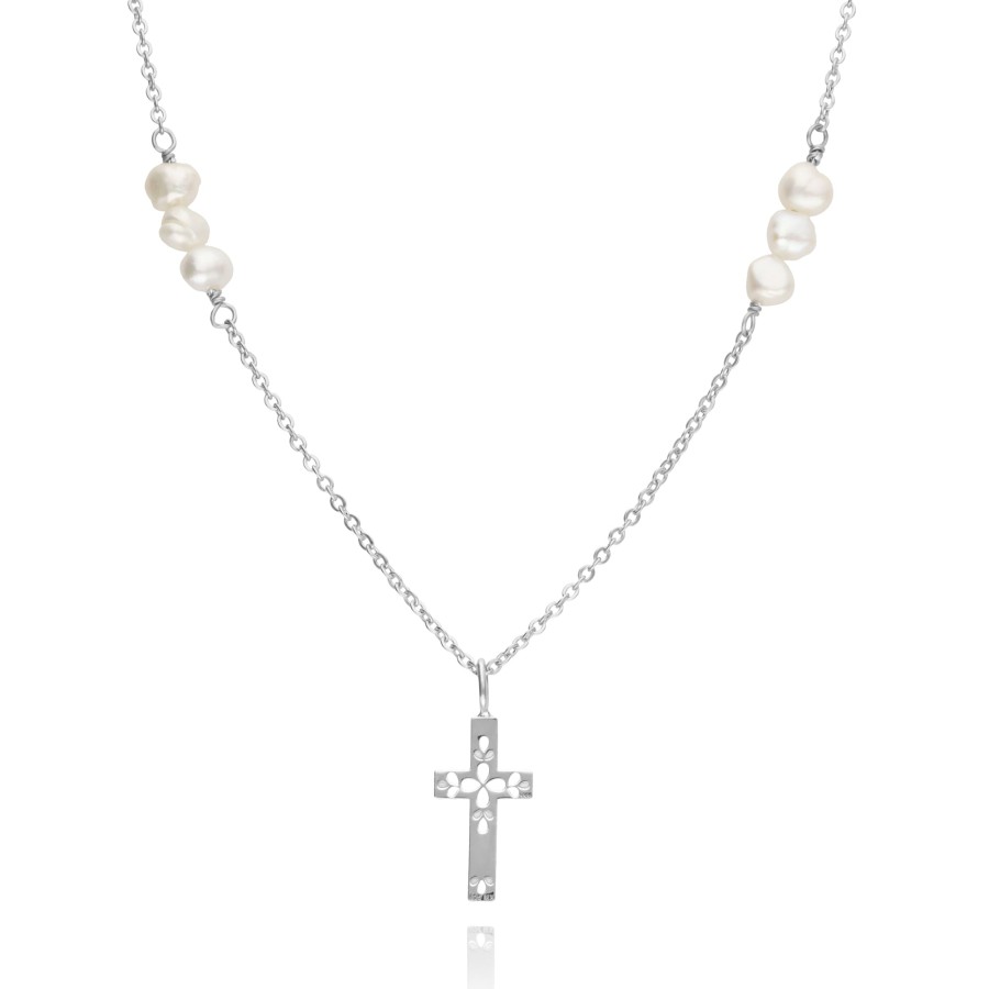 Wholesale TANYA MOSS Dije Mujer Plata 925 Religioso Cruz Perlas Anamora Por Tanya Moss