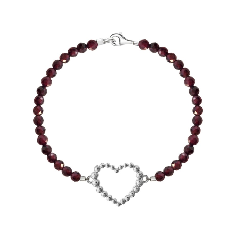 Best TANYA MOSS Pulsera Mujer Plata 925 Burbujas Corazon Granate Anamora Por Tanya Mos