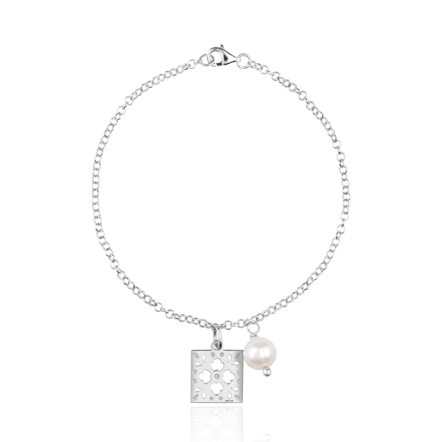 Best TANYA MOSS Pulsera Mujer Plata 925 Azulejos Perla Anamora Por Tanya Moss