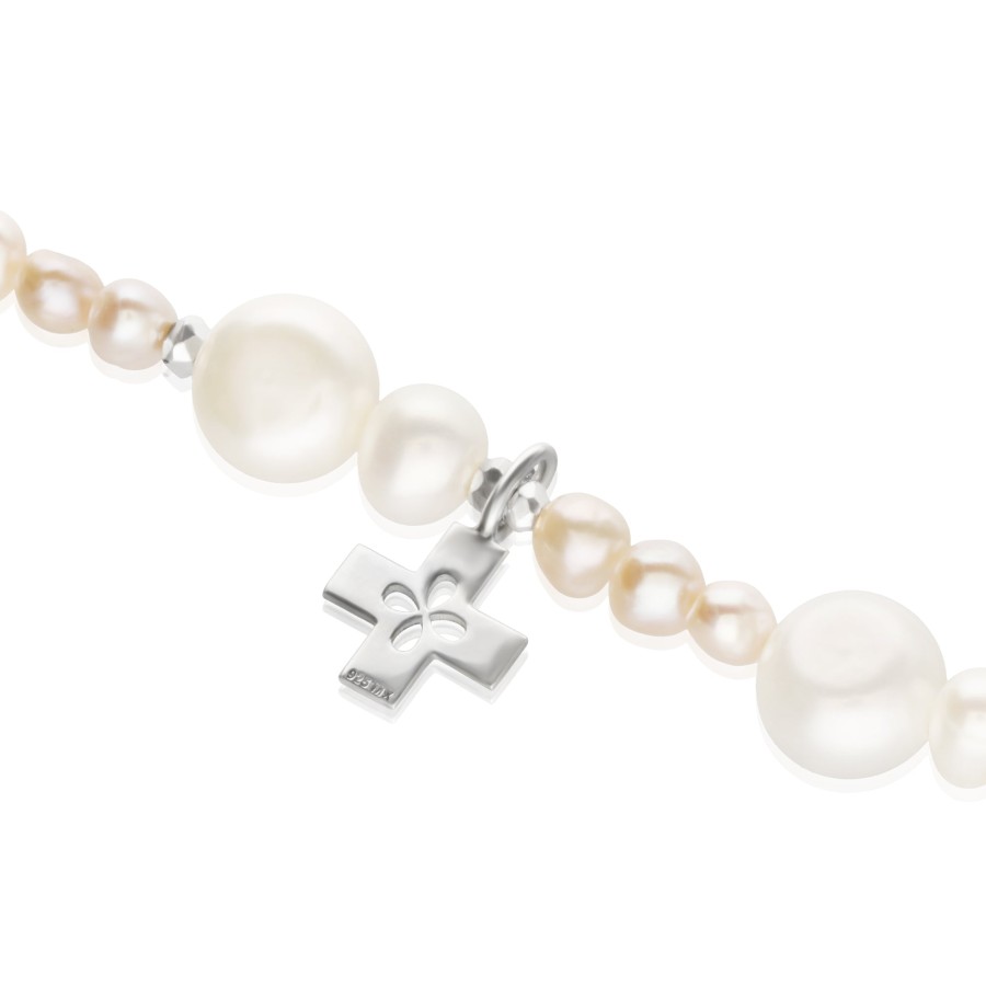 Clearance TANYA MOSS Pulsera Mujer Plata 925 Religioso Cruz Perlas Anamora Por Tanya Moss