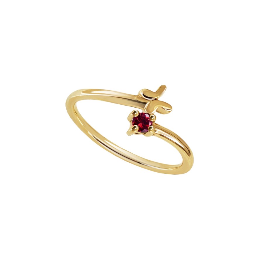 Online TANYA MOSS Anillo Mujer Oro 14K Oro Cruzado Mariposa Rubi