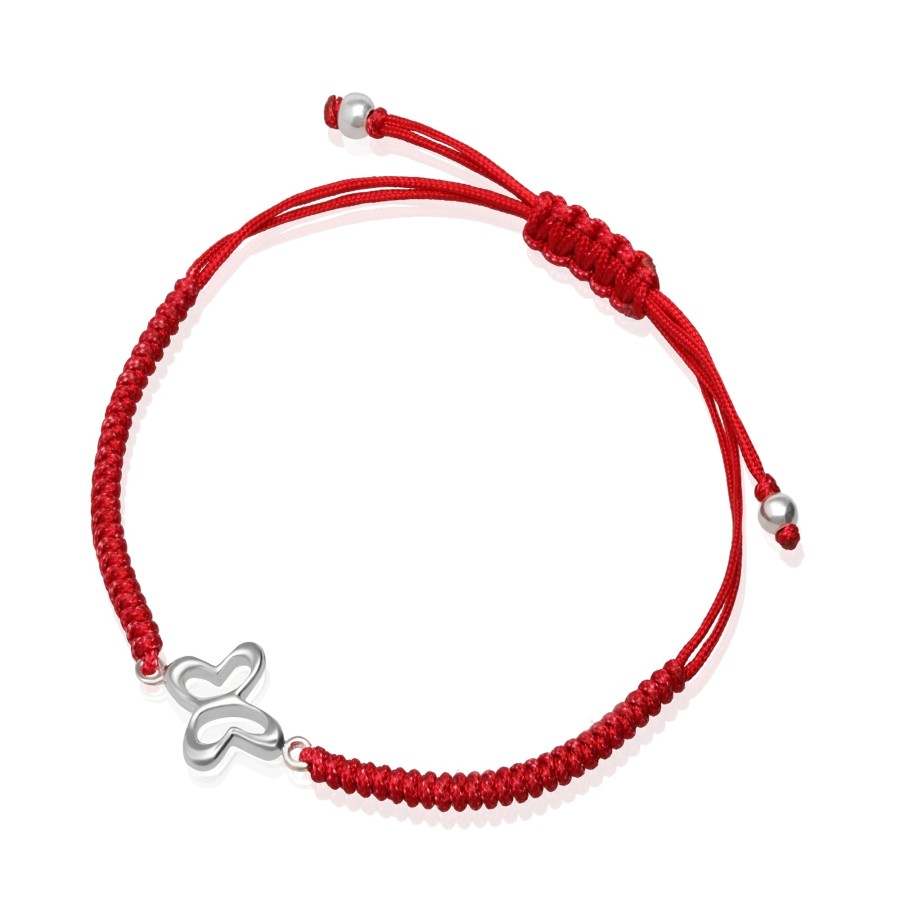 Online TANYA MOSS Pulsera Mujer Plata 925 Alegria Mariposa Tejida Roja