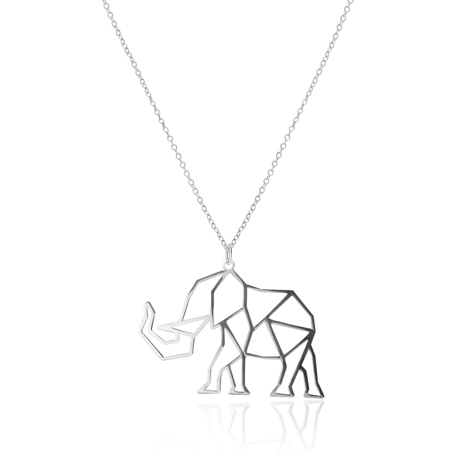 Hot TANYA MOSS Dije Mujer Plata 925 Origami Elefante Xl Cadena Anamora Por Tanya Moss