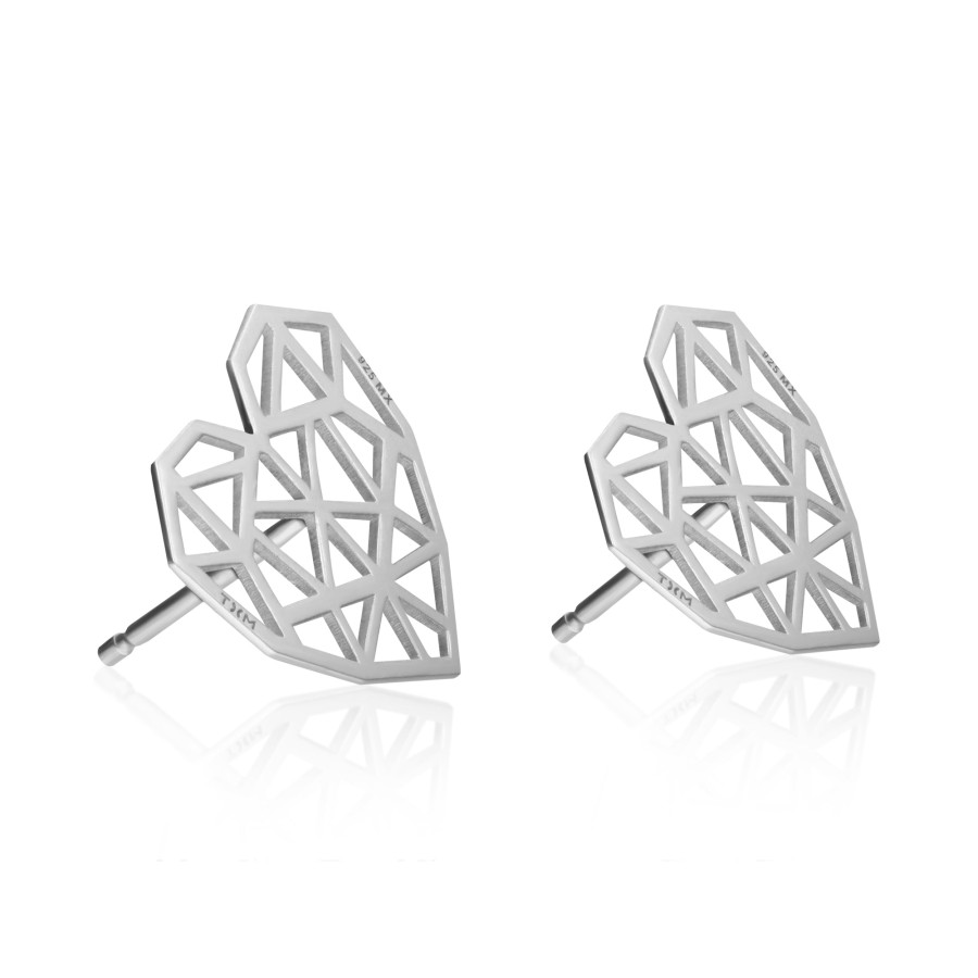 Hot TANYA MOSS Aretes Mujer Plata 925 Origami Corazon Anamora Por Tanya Moss