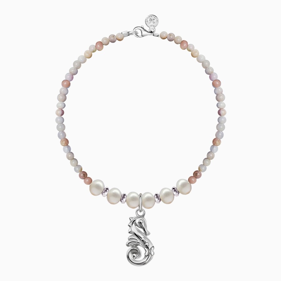 Best TANYA MOSS Pulsera Mujer Plata 925 Arrecife Caballito Mar Opalo Rosa / Perla