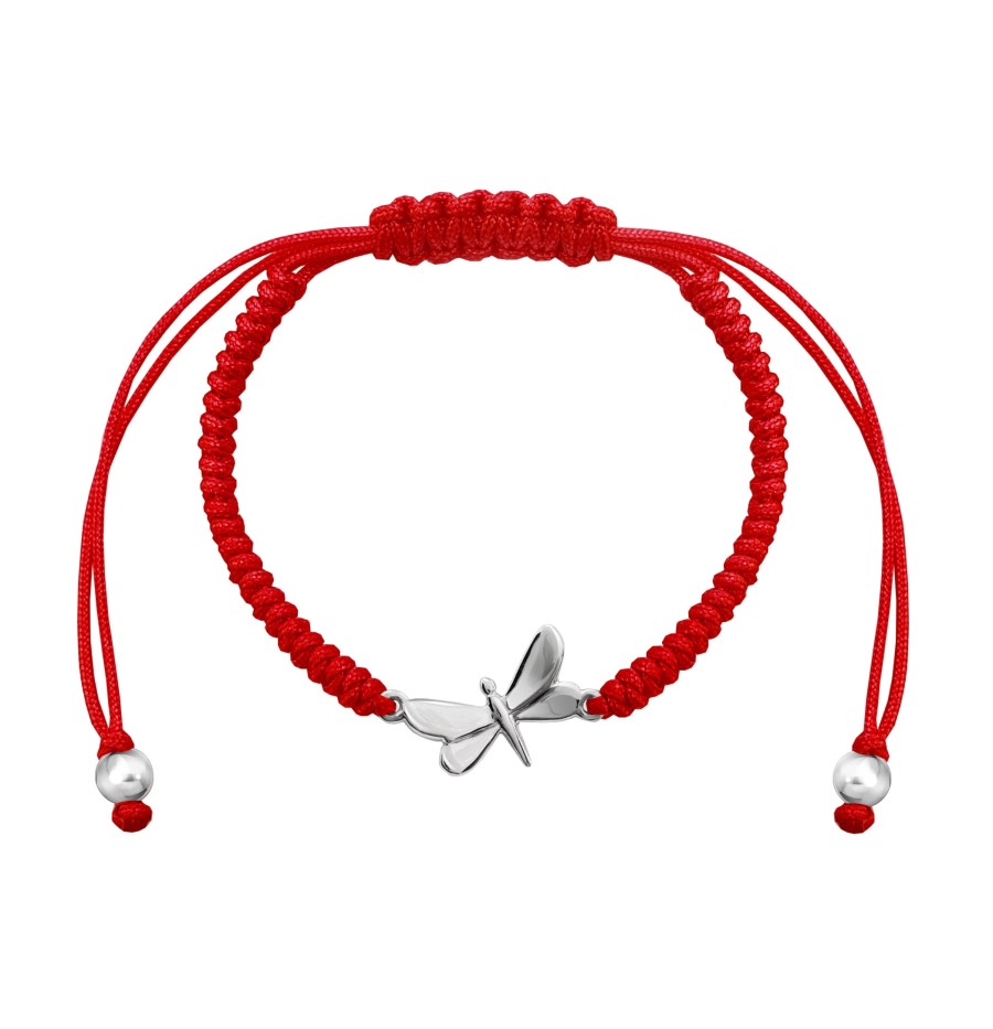 Best TANYA MOSS Pulsera Mujer Plata 925 Alegria Libelula Tejida Rojo