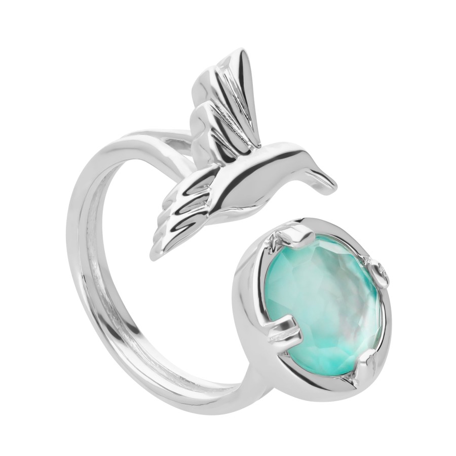 Wholesale TANYA MOSS Anillo Mensaje Amor Colibri Madreperla Verde