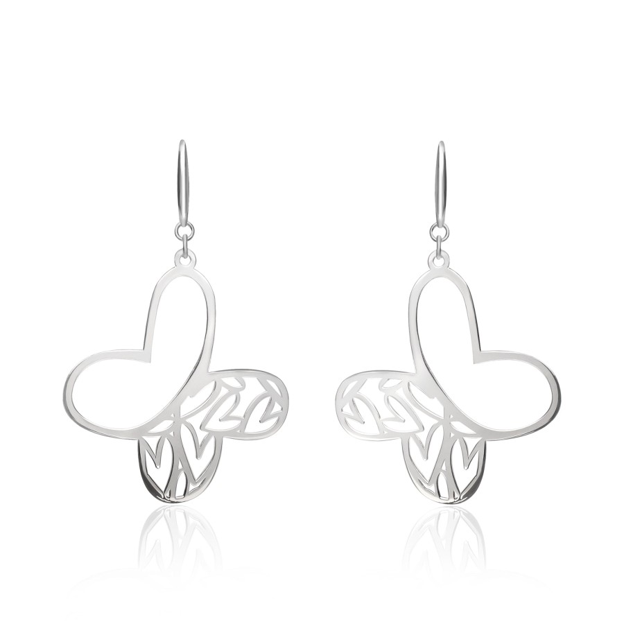 Hot TANYA MOSS Aretes Mujer Plata 925 Amor Vuelo Mariposa