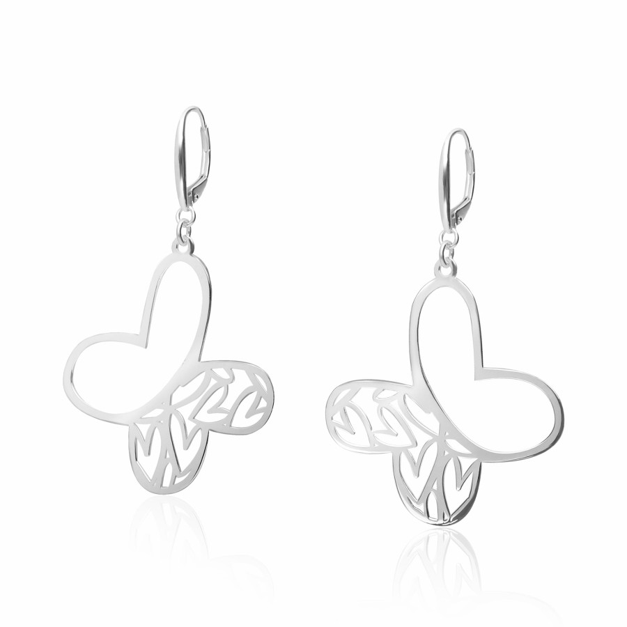 Hot TANYA MOSS Aretes Mujer Plata 925 Amor Vuelo Mariposa