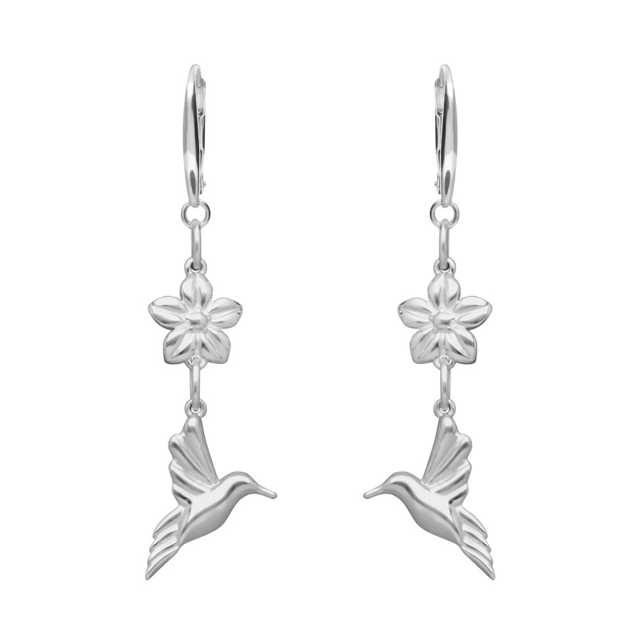 Best TANYA MOSS Aretes Mujer Plata 925 Mensaje Amor Dobles Flor Colibri