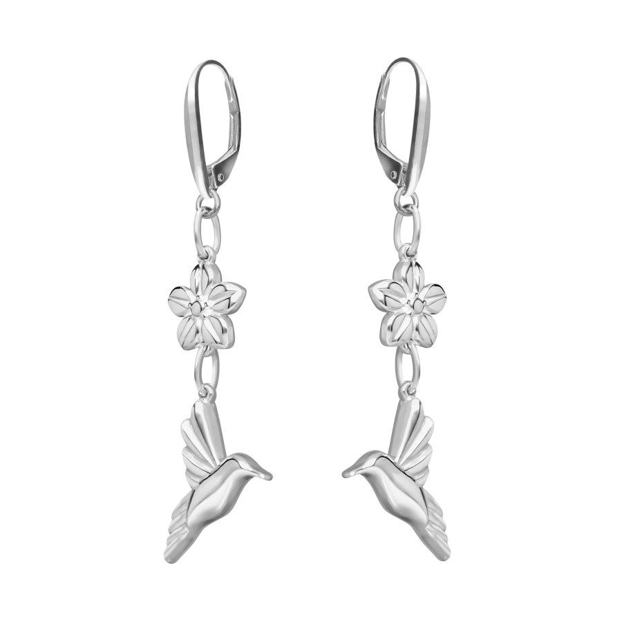 Best TANYA MOSS Aretes Mujer Plata 925 Mensaje Amor Dobles Flor Colibri